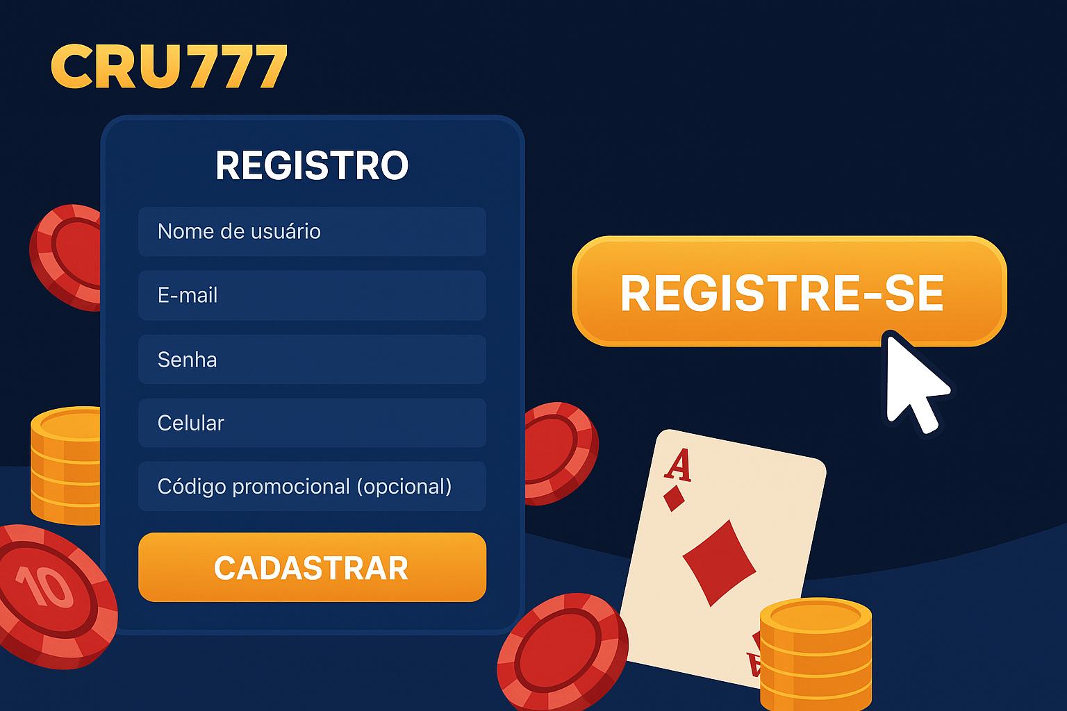 Não Perca tempo, o rRgistro na site CRU777